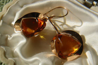 Boucles d’oreilles en argent rose argenté soviétique plaqué or rose 925 Veab006